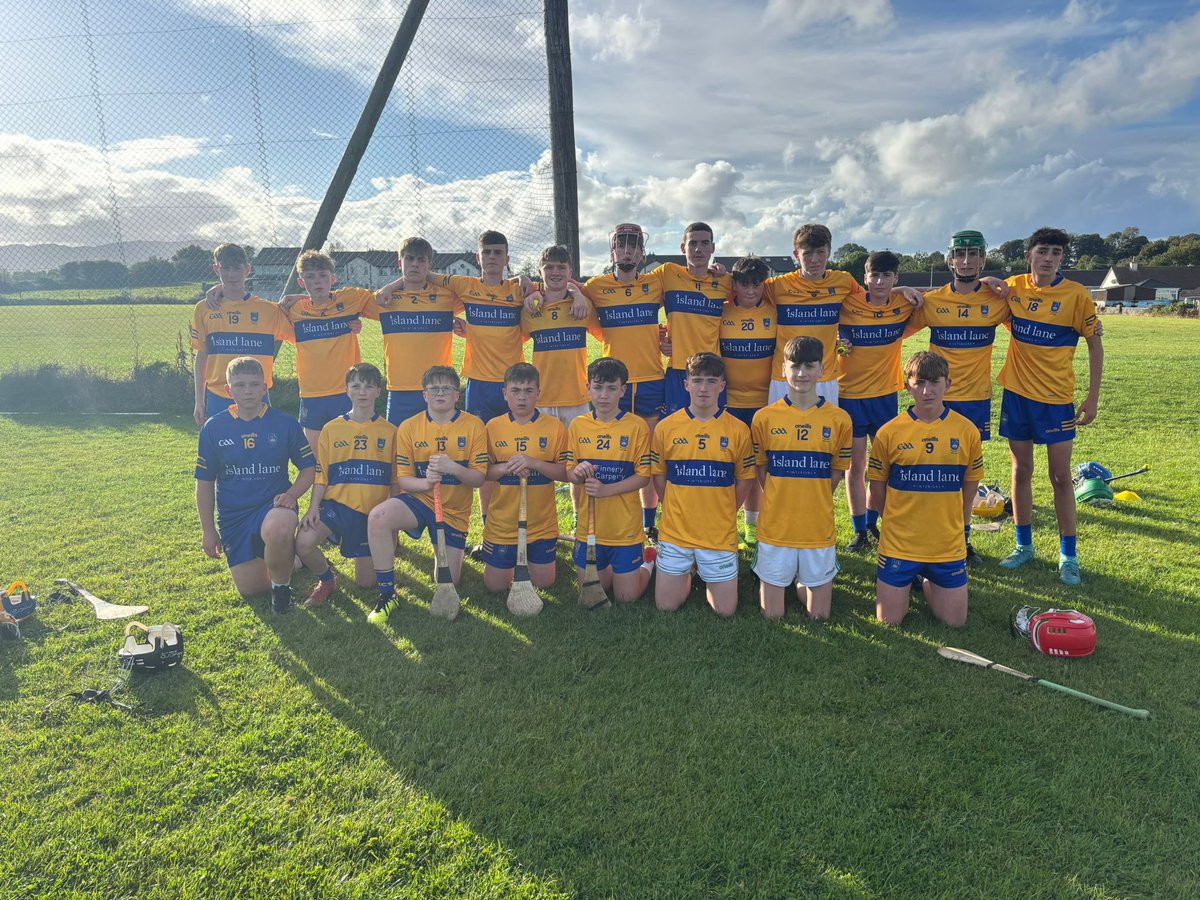Congratulations to our u16 team who tonight won their shield semi-final against Clonea with a scoreline of 2-16 to 2-9 🔥 

The lads will now face fouremilewater in the final, time, date and venue is yet to be confirmed but will be posted on our socials when released 🔵🟡