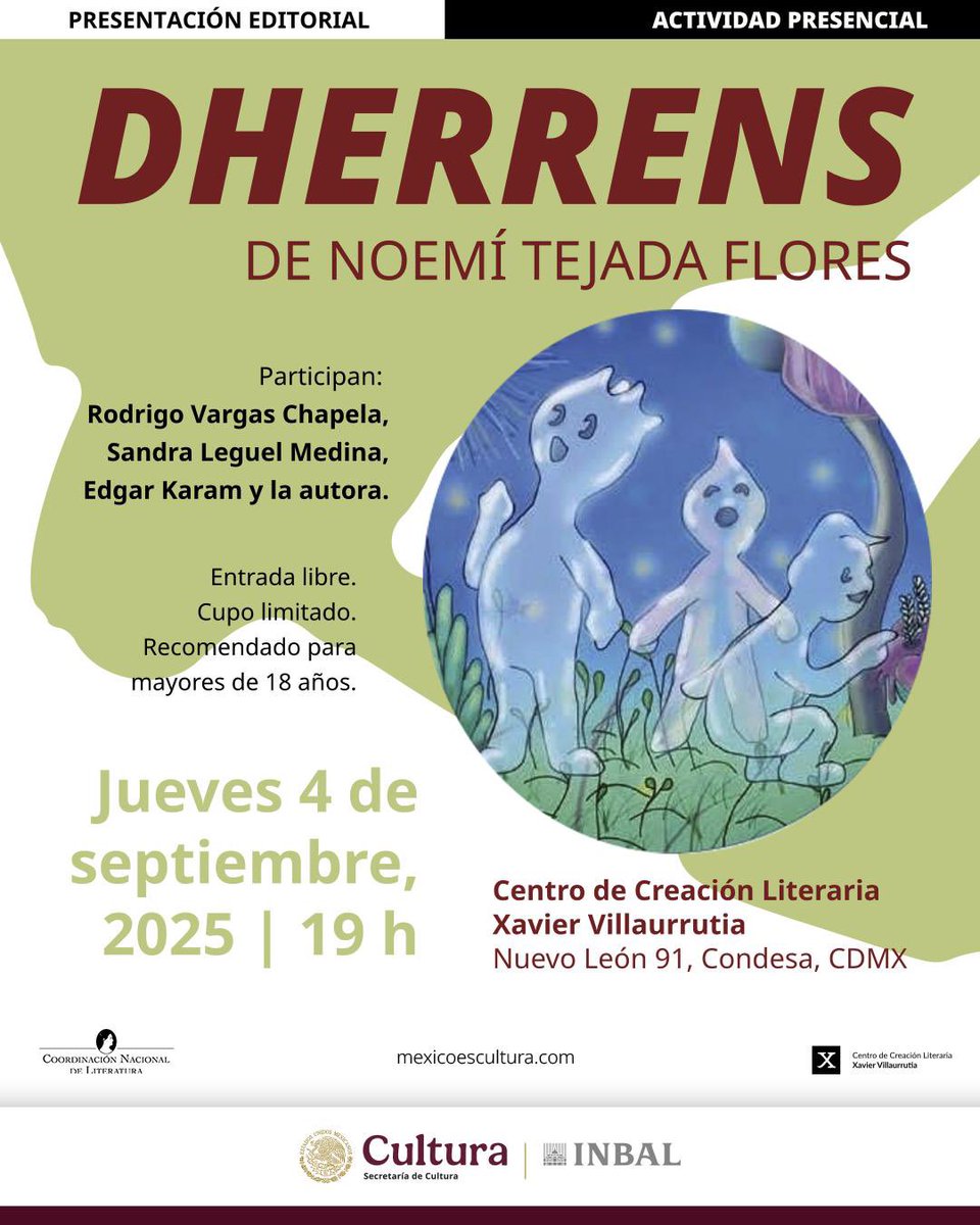 1/2
Esta semana en las actividades del Centro de Creación Literaria tendremos: 

📍CCLXV
🎟️ Entrada libre