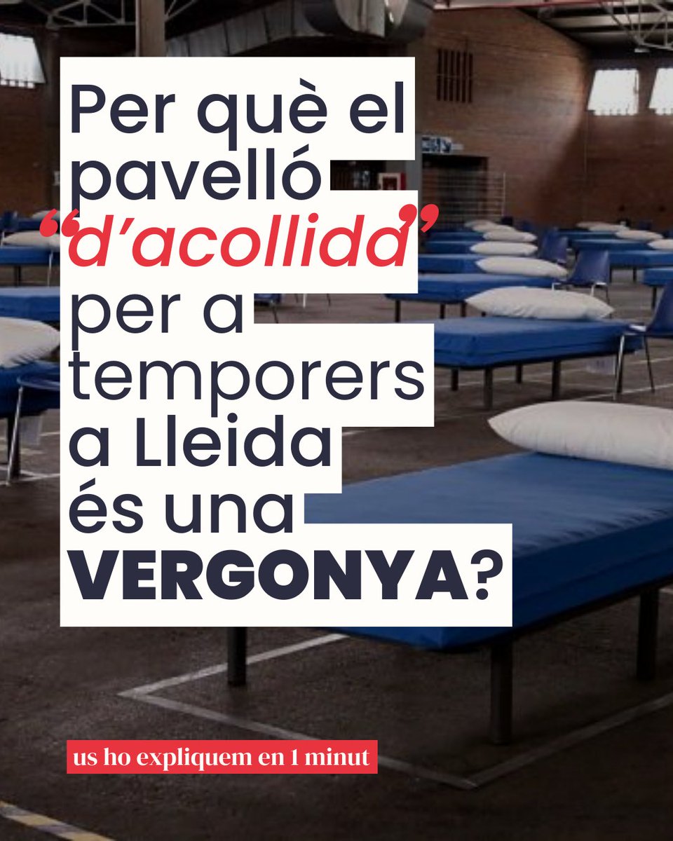 Per què el pavelló "d'acollida" per a temporers a #Lleida és una VERGONYA? 

❌ Un pavelló firal no és una solució: és un pedaç indigne que humilia i deshumanitza els treballadors temporers.

🧵 OBRIM FIL!
