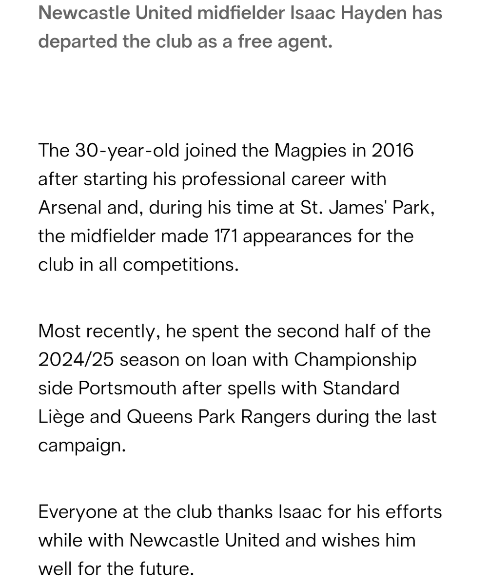 danjpeg's tweet photo. Bit of a difference from the clubs announcements on Isak leaving and Isaac Hayden being released. #NUFC https://t.co/nNu7TYd5Td