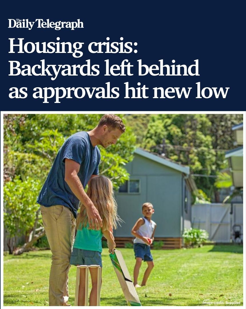 Traditional house approvals across NSW have plummeted by 30 per cent since 2021, threatening the future of the iconic Aussie backyard as Sydney's housing crisis deepens ➡️ bit.ly/3HBfjOI
