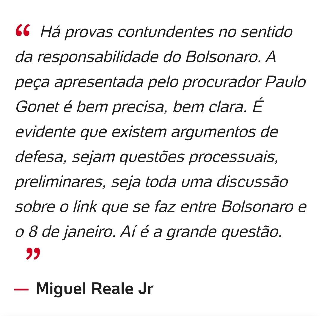 Reale Jr jogando o nome no lixo. Dizer que a acusação do gonet é precisa só pode estar de brincadeira. Um plano que não deu certo por não pegar um táxi, uma minuta que nunca foi encontrada e várias contradições. Esse país morreu.