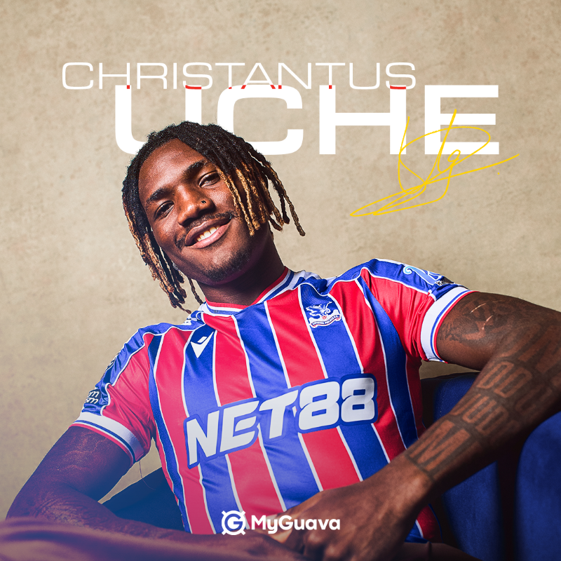 CPFC's tweet photo. Christantus Uche, welcome to Palace ❤️💙