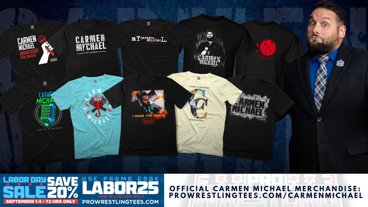 Want to show your support, but also want to save a little money?

Well, do I have some news for you... for 72 hours only, get 20% off your orders at <a href="/PWTees/">Pro Wrestling Tees</a>, using the code "LABOR25"!
