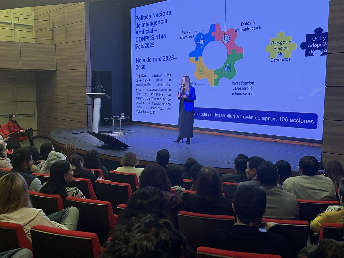 GobDigitalCO's tweet photo. @Ministerio_TIC @JulianRMolinaG @CarinaMurciaY 🇨🇴 Colombia avanza en #InteligenciaArtificial con la hoja de ruta 2025–2030. El @Ministerio_TIC promueve la ética, el talento digital, los datos y la sostenibilidad para el desarrollo social y económico. 🚀 #GobiernoInteligente #ConDignidadCumplimos https://t.co/iGU7XyJP2t