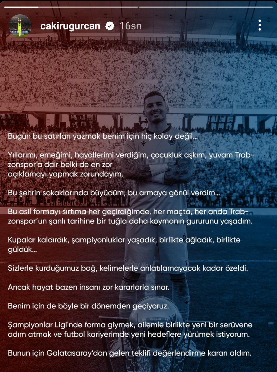 YellowRedReport's tweet photo. 🔥🔥🔥

Uğurcan Çakır, Galatasaray'a transfer olduğunu açıkladı. https://t.co/CeI0UDsEDN