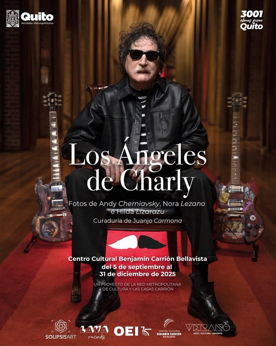 Andy Cherniavsky, Nora Lezano e <a href="/lizarazuok/">Hilda Lizarazu</a> viajan con “Los Ángeles de Charly” a Quito, Ecuador! 📸 Inaugurarán este 5 de septiembre, a las 10h, en CC Benjamín Carrión Bellavista (Giacomo Rocca N33-32 y Bosmediano) 🎟️ Acceso libre 👇

#fotografias #rock #CharlyGarcia