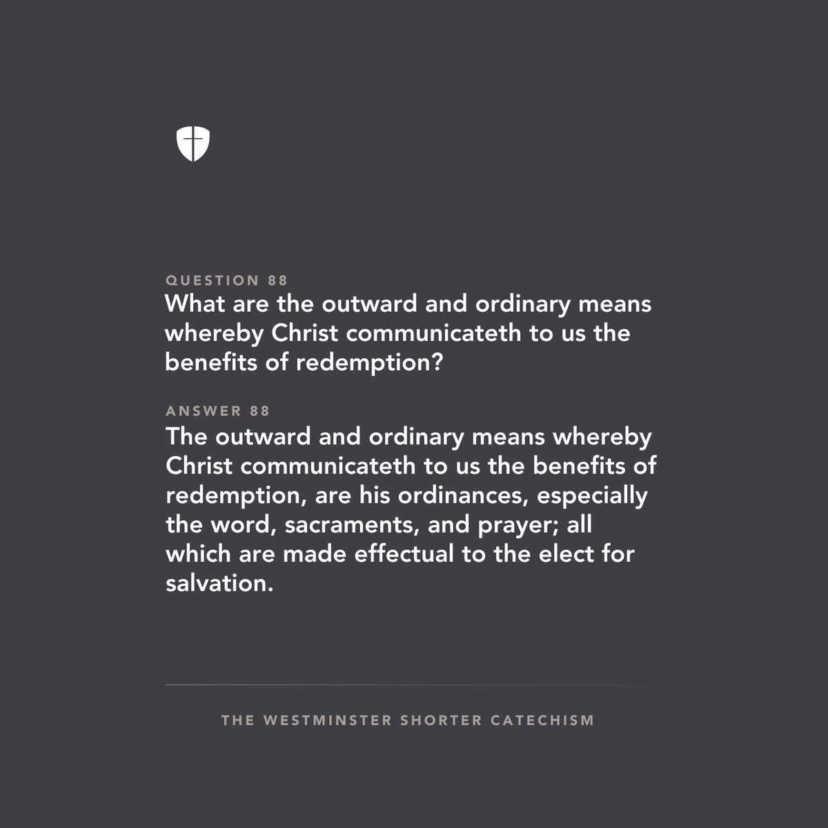 How does Christ communicate the benefits of redemption to his people? Through the ordinary means he has given: the Word, sacraments, and prayer. These are not mere rituals—they are his appointed instruments for growing and sustaining his people in grace.