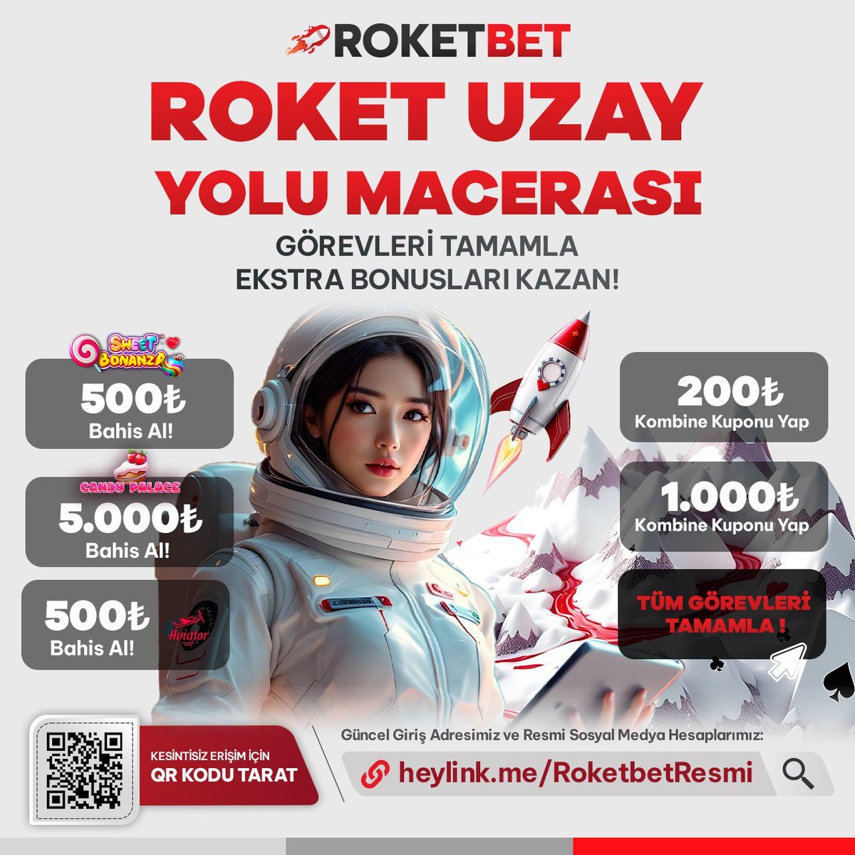 🚀 Burada Maceraların Sonu Yok !

🔘 Her Attığın Adımda Kazanıyorsun

✔️ Görevlerini Tamamla Ödüllerini Kap

🫥 Görevlerini Görmek İçin ➡️Uzay Yolu

📞 Katıl  - kslnk.com/roketresmi

#roketbet #denemebonusu