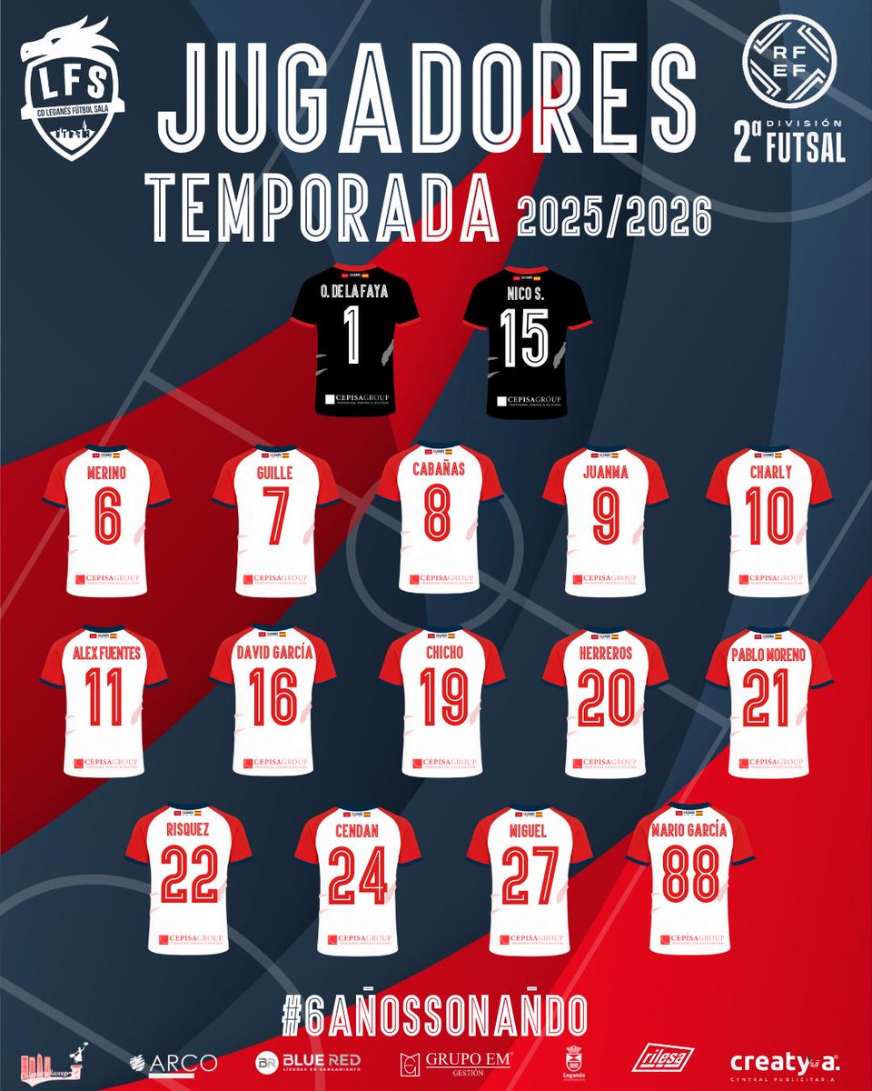👕 DORSALES | Primer Equipo 25/26

Ya tenemos los dorsales con los que competiremos esta temporada.  
Ilusión, compromiso y mucha ambición en cada número.  

¡Empieza lo bueno!  
#LuchaFuerzaSacrificio ❤️🤍