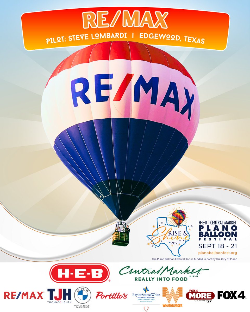 Plano Balloon Festival (@planoballoon) on Twitter photo ๐๐๐๐ & ๐๐๐๐๐ and have a good time Sept 18-21 at the ๐ฎ๐ฌ๐ฎ๐ฑ ๐-๐-๐ | ๐๐๐ก๐ง๐ฅ๐๐ ๐ ๐๐ฅ๐๐๐ง ๐ฃ๐๐๐ก๐ข ๐๐๐๐๐ข๐ข๐ก ๐๐๐ฆ๐ง๐๐ฉ๐๐ that is proud to announce:
๐ Hot Air Balloon: RE/MAX
๐จโโ๏ธ Pilot: Steve Lombardi of Edgewood, TX
๐๏ธ TIX: linkin.bio/planoballoonfeโฆ ๐๐๐๐ & ๐๐๐๐๐ and have a good time Sept 18-21 at the ๐ฎ๐ฌ๐ฎ๐ฑ ๐-๐-๐ | ๐๐๐ก๐ง๐ฅ๐๐ ๐ ๐๐ฅ๐๐๐ง ๐ฃ๐๐๐ก๐ข ๐๐๐๐๐ข๐ข๐ก ๐๐๐ฆ๐ง๐๐ฉ๐๐ that is proud to announce:
๐ Hot Air Balloon: RE/MAX
๐จโโ๏ธ Pilot: Steve Lombardi of Edgewood, TX
๐๏ธ TIX: linkin.bio/planoballoonfeโฆ