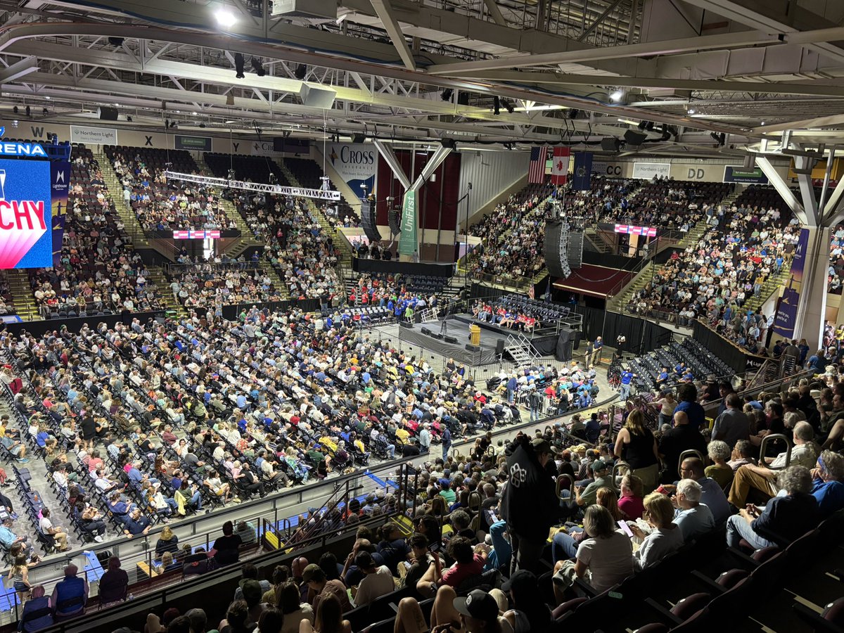 It’s still early, but pretty good turnout so far for Bernie Sanders and Graham Platner’s (running against Susan Collins) rally here in Maine today.