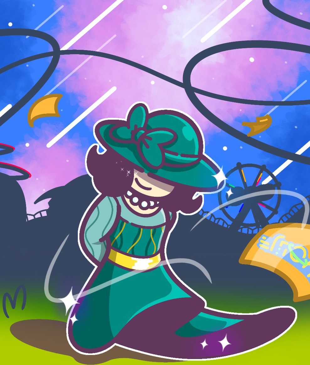 An empty theme park seems so sad. It blends into the starry sky, oh yeah.  📻 🎶