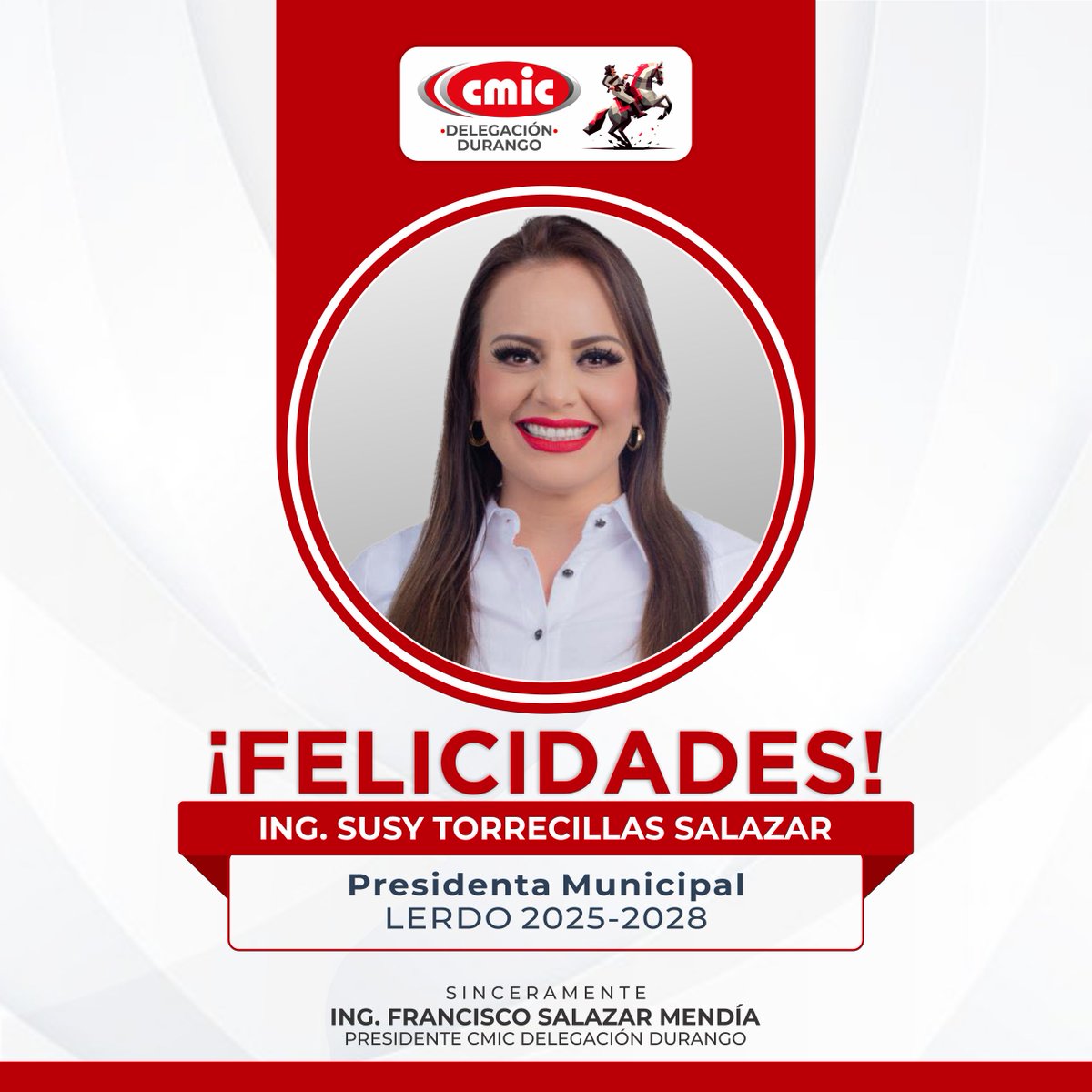 Felicitamos a la Ing. <a href="/SCTorrecillas/">Susy Carolina</a> por iniciar su gestión como Presidenta Municipal de Lerdo.

Celebramos este nuevo comienzo y estamos seguros que esta administración será un impulso al desarrollo de la región.