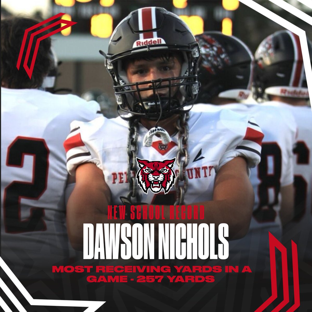 🐾 TEAMWORK MAKES HISTORY! 🐾
Friday night, Dawson Nichols set a new school record with 257 receiving yards in a single game! 🔥
This accomplishment reflects the whole squad — the line blocking, the QB delivering, and Dawson finishing plays. That’s what Wildcat Football is all ab
