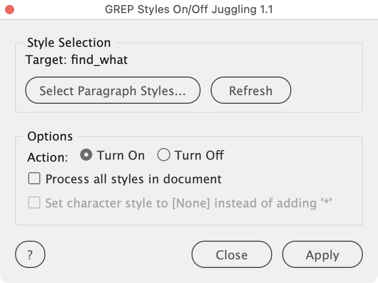 (17) Flexibly toggle GREP styles on and off within individual paragraph styles, across selected paragraph styles, or document-wide.

&gt; Part of MEGAPACK 1.0: payhip.com/b/Z0kTl