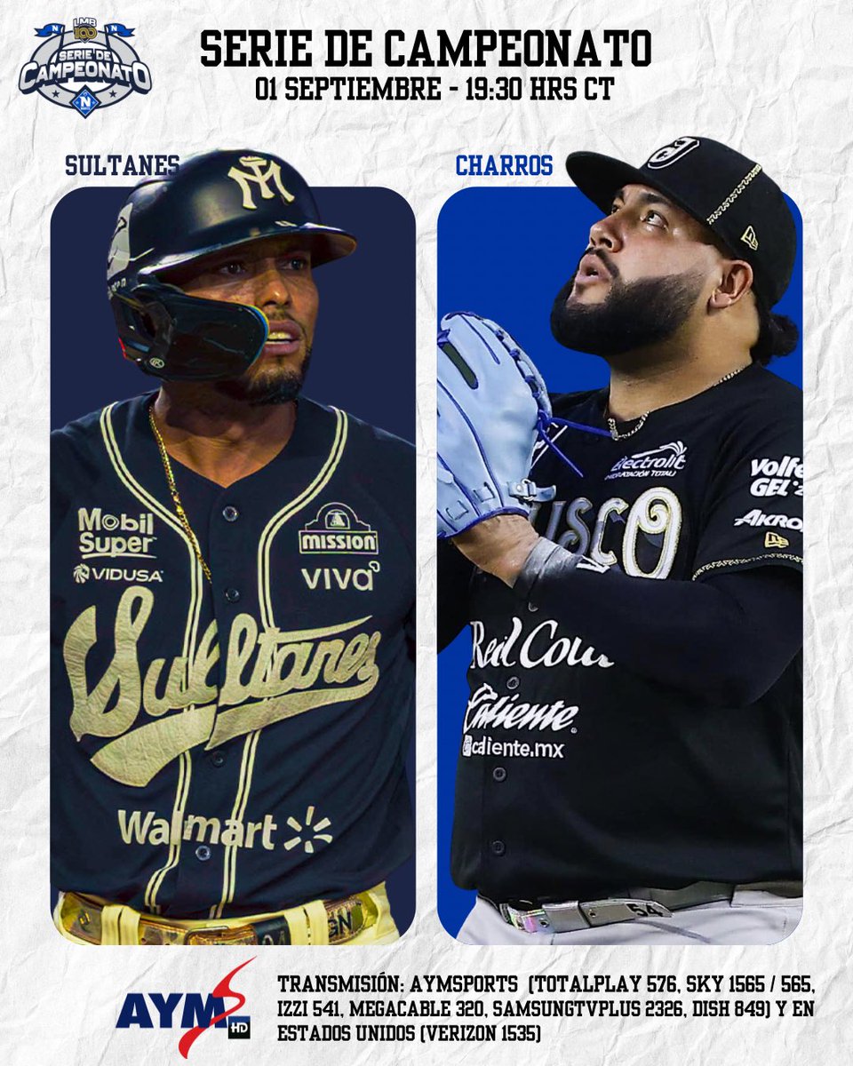 ⚾🔥 ¡LA SERIE DE CAMPEONATO / JUEGO 2 ! 🔥⚾

🆚 #Sultanes vs #Charros
📅 01 de septiembre
⏰ 19:30 hrs CT

La emoción del diamante no se detiene, ¿quién se llevará el triunfo en este gran duelo? ⚡💯 

#CienAñosSiendoElRey