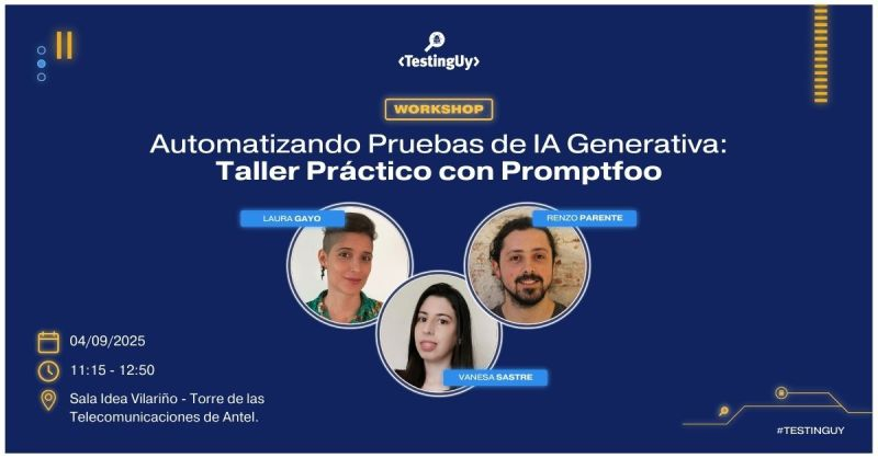 🚨 ¡Mañana arranca <a href="/testingUY/">TestingUy</a>! 
Desde Abstracta estaremos participando con:
✨Keynote: “GenAI: La responsabilidad que tenemos en testing de no ignorar la ola”
✨Taller práctico “Automatizando Pruebas de IA Generativa con Promptfoo”

🔎 Regístrate aquí: testinguy.org
