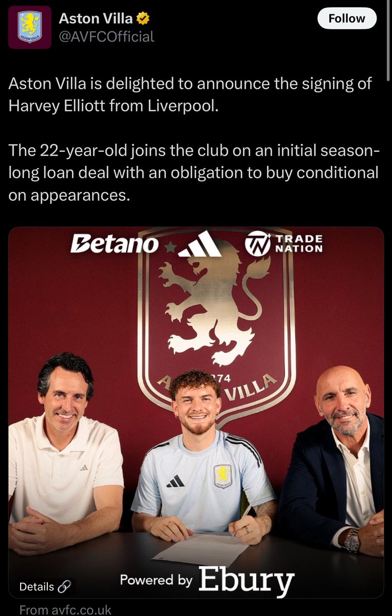 Harvey Elliot officially confirmed as new <a href="/AVFCOfficial/">Aston Villa</a> player. ☑️✍️

#AVFC #LFC #LiverpoolFC