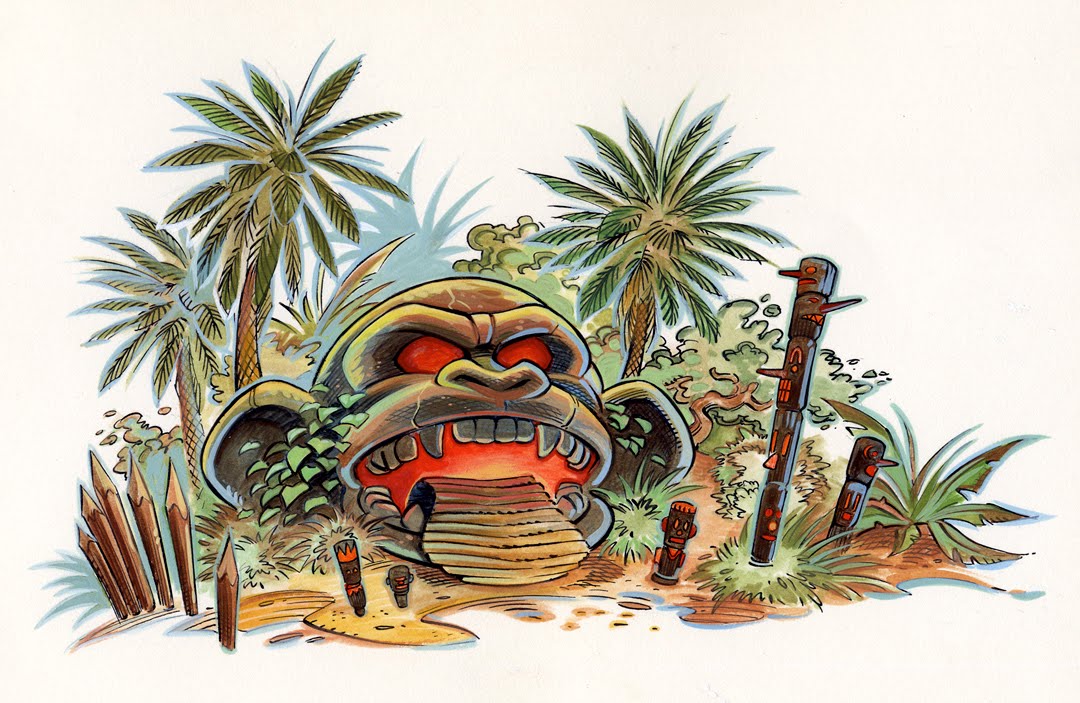 legendofmi's tweet photo. Steve Purcell created this art with pen, ink, and gouache for the LucasArts magazine, "The Adventurer". https://t.co/PQauVLfBMw