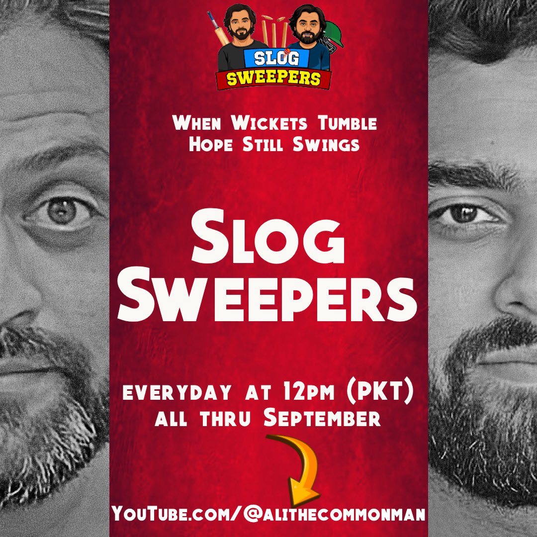 Syed Ali Imran (@syedaliimran) on Twitter photo We’re going to keep it raw and real.. no scripts, no rundowns. Just cricket, chaos, and a whole lot of opinions!
Slog Sweepers Ft. <a href="/DeafMango/">Behram Qazi 🇵🇰 🇨🇦</a> all thru September on YouTube.com/@alithecommonm… everyday at 12pm (pkt) #SlogSweepers We’re going to keep it raw and real.. no scripts, no rundowns. Just cricket, chaos, and a whole lot of opinions!
Slog Sweepers Ft. <a href="/DeafMango/">Behram Qazi 🇵🇰 🇨🇦</a> all thru September on YouTube.com/@alithecommonm… everyday at 12pm (pkt) #SlogSweepers