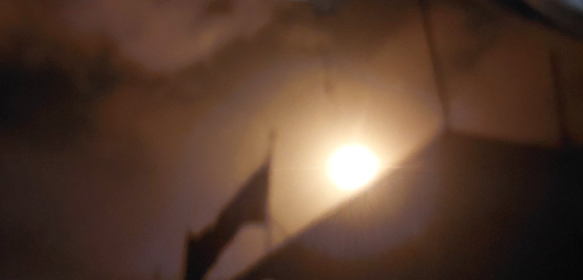 The occupation forces fire flares at the northern Gaza Strip.