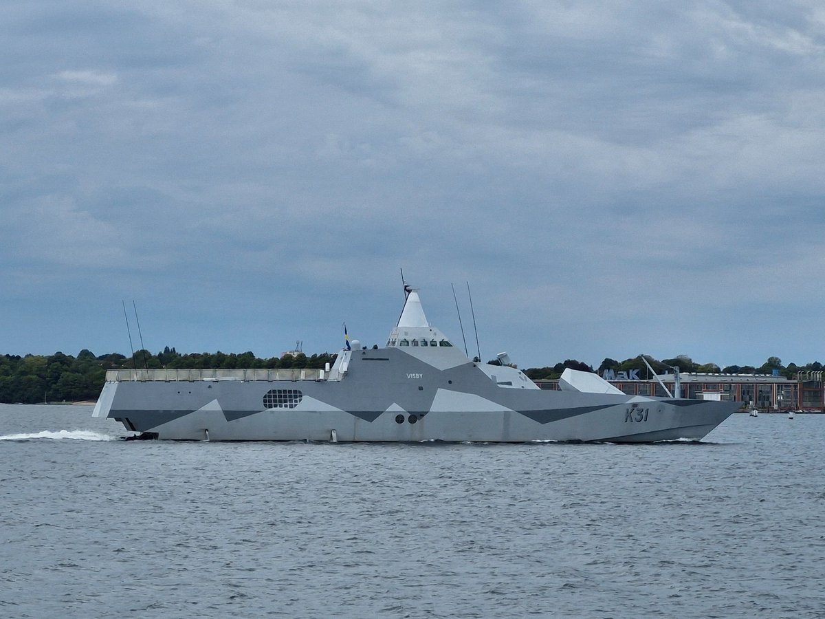 Swedish Navy Visby class, K 31 HSwMS VISBY leaving Kiel to take part in exercise NORTHERN COAST25 
<a href="/WarshipCam/">WarshipCam</a> 
<a href="/sea/">Sean McCann</a>