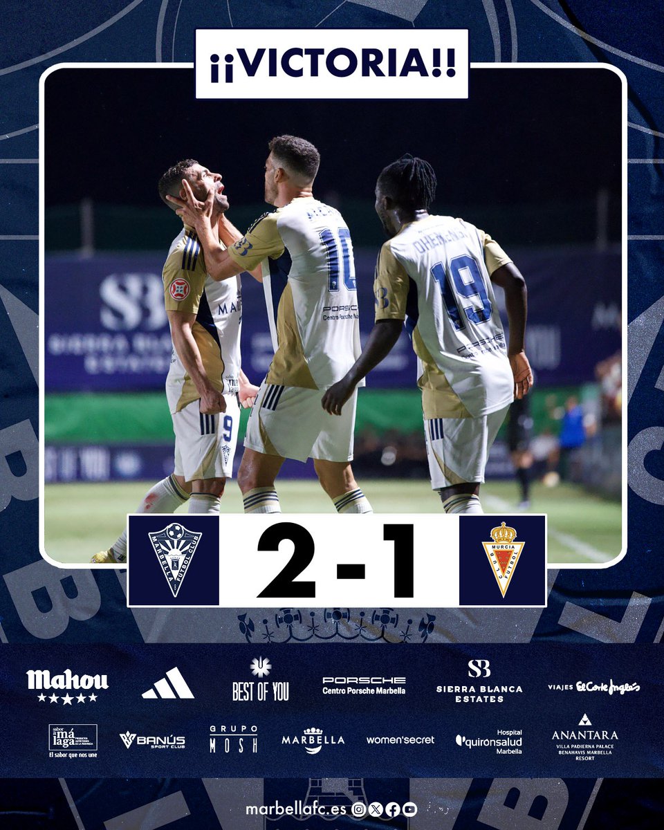 💣  ¡¡¡¡ 𝙈𝙚𝙟𝙤𝙧 𝙘𝙤𝙢𝙞𝙚𝙣𝙯𝙤, 𝙞𝙢𝙥𝙤𝙨𝙞𝙗𝙡𝙚 !!!!

2️⃣ Marbella FC 
1️⃣ Real Murcia 

⚽️ Rodri Ríos (31')
⚽️ Eugeni (84')

#️⃣ #SoñemosenGrande