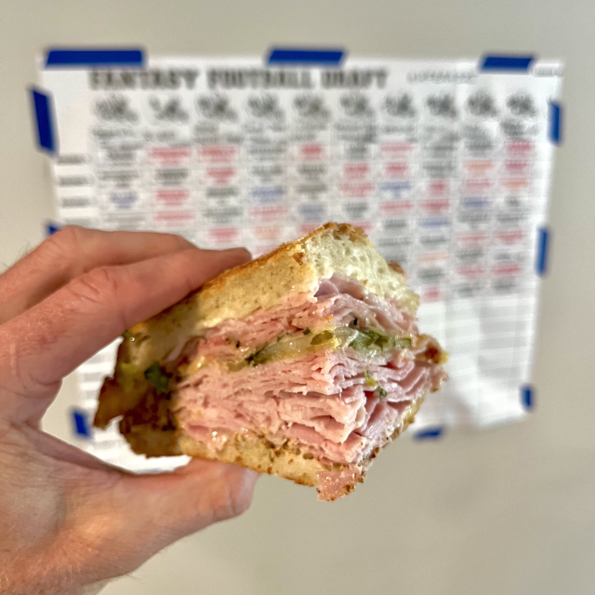 EmersonLotzia's tweet image. shoutout to papa dino at @Vitaminseabrew for hosting our fantasy football draft for a third straight year. he only took four minutes to make each of his picks, down from five minutes last season. this is called growth 🫡