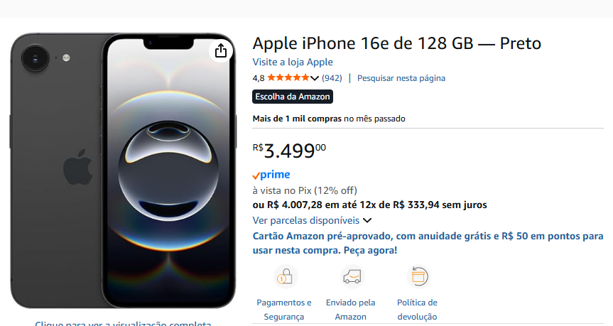 IPHONE 16e no PRECINHO POR APENAS R$3.499,00! 

Quer trocar por um celular de qualidade moderno? Valendo MUITO A PENA! 

Segue o link: amzn.to/45Iatbx 
Quer alguma promo aqui no <a href="/chatdaspromos/">Chat das Promos</a> ? Manda que a gente te entrega!