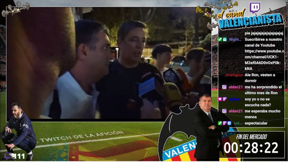 El <a href="/ECValencianista/">El Canal Valencianista "El Canal de la Afición"</a> esta en oficinas esperando las valoraciones de #RonGoulay.

<a href="/Nandhiu/">Nandhiu</a> grande!!

📺DIRECTO:twitch.tv/elcanalvalenci…