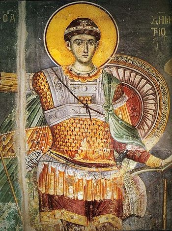 trad_west_'s tweet image. He was a Roman officer. 
A soldier who chose Christ over Caesar. 

From the prisons of Thessaloniki, he blessed the faithful, strengthened a young martyr, and gave his life for the Gospel.

This is the story of Saint Demetrios, the Soldier-Martyr – a 🧵✝️