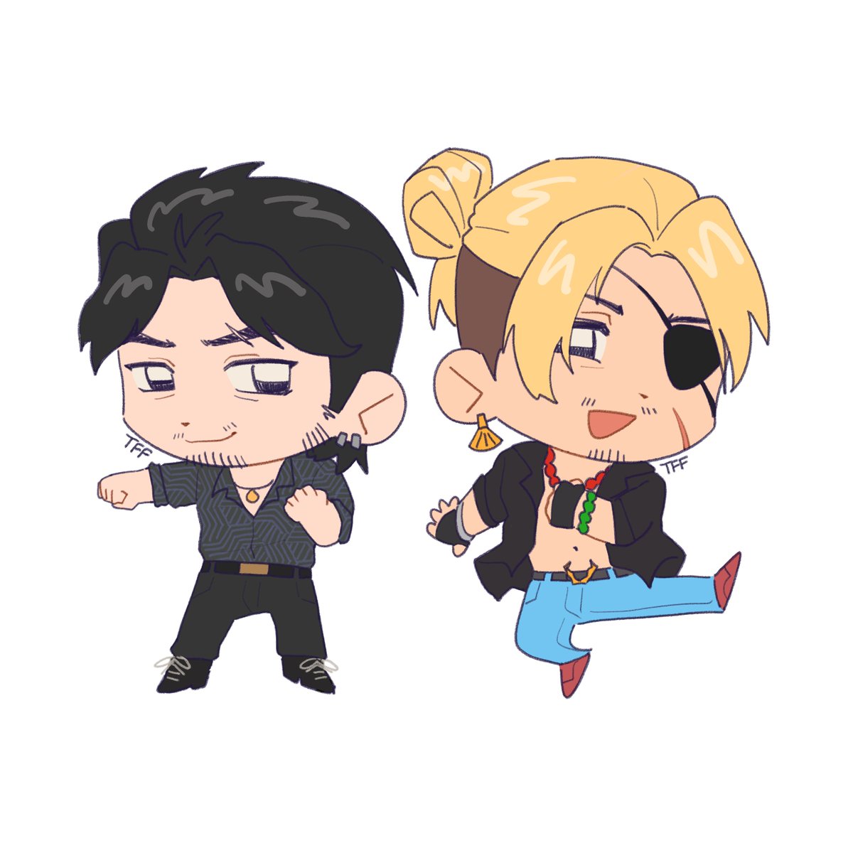 Thank you to <a href="/tffructose/">TFF 🦩</a> for this super cute commission of Hiro and Kenji! (Just in time for Hiro's birthday! c: ) I love these lil guys! 💙 they included all the small details too ahhhh!! 💙