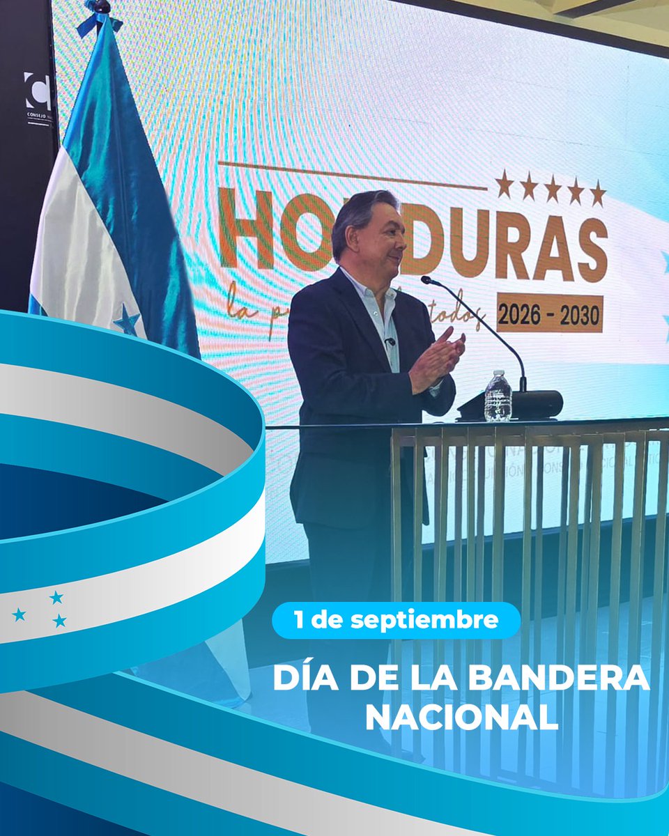 Hoy me uno al pueblo hondureño para rendir homenaje a nuestro más grande símbolo patrio: la 𝘽𝙖𝙣𝙙𝙚𝙧𝙖 𝙉𝙖𝙘𝙞𝙤𝙣𝙖𝙡. 🇭🇳 Bajo sus colores reafirmo mi compromiso de trabajar por un país con esperanza y oportunidades para todos 😎💪
#DiaDeLaBanderaNacional #PresidenteChano