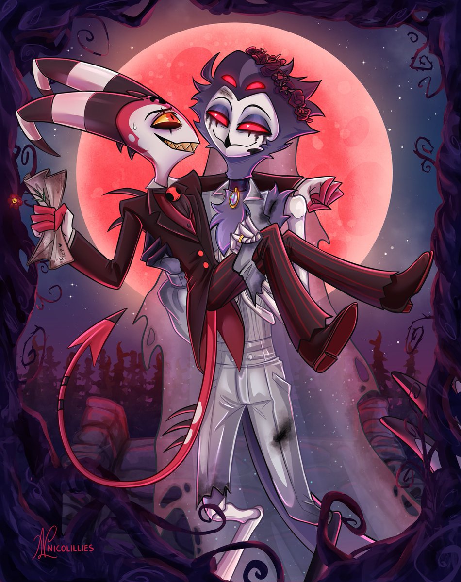 I’ll tell you a tale of tragedy under the full moon, of our own jubiliciously lovely corpse groom 💍

#Stolitz #HelluvaBoss #HelluvaBossFanart #HBCorpseBrideAU