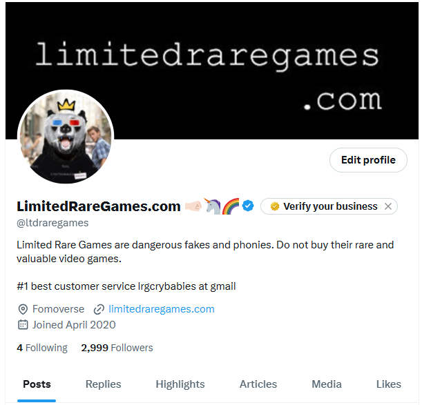 LimitedRareGames.com 🤜🏻🦄🌈 tweet media