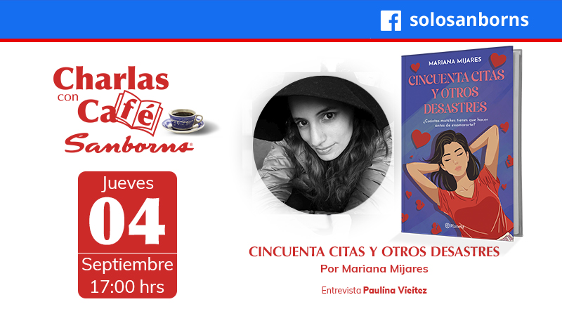 ¿Swipe a la derecha o al corazón propio? 💕📱

Este 04 de septiembre a las 17:00 hrs, #CharlasConCafé recibe a <a href="/lapauliv/">Paulina Vieitez</a> y a Mariana Mijares, autora de Cincuenta citas y otros desastres.
Una mirada divertida y honesta a las apps de citas, los desastres románticos y el amor