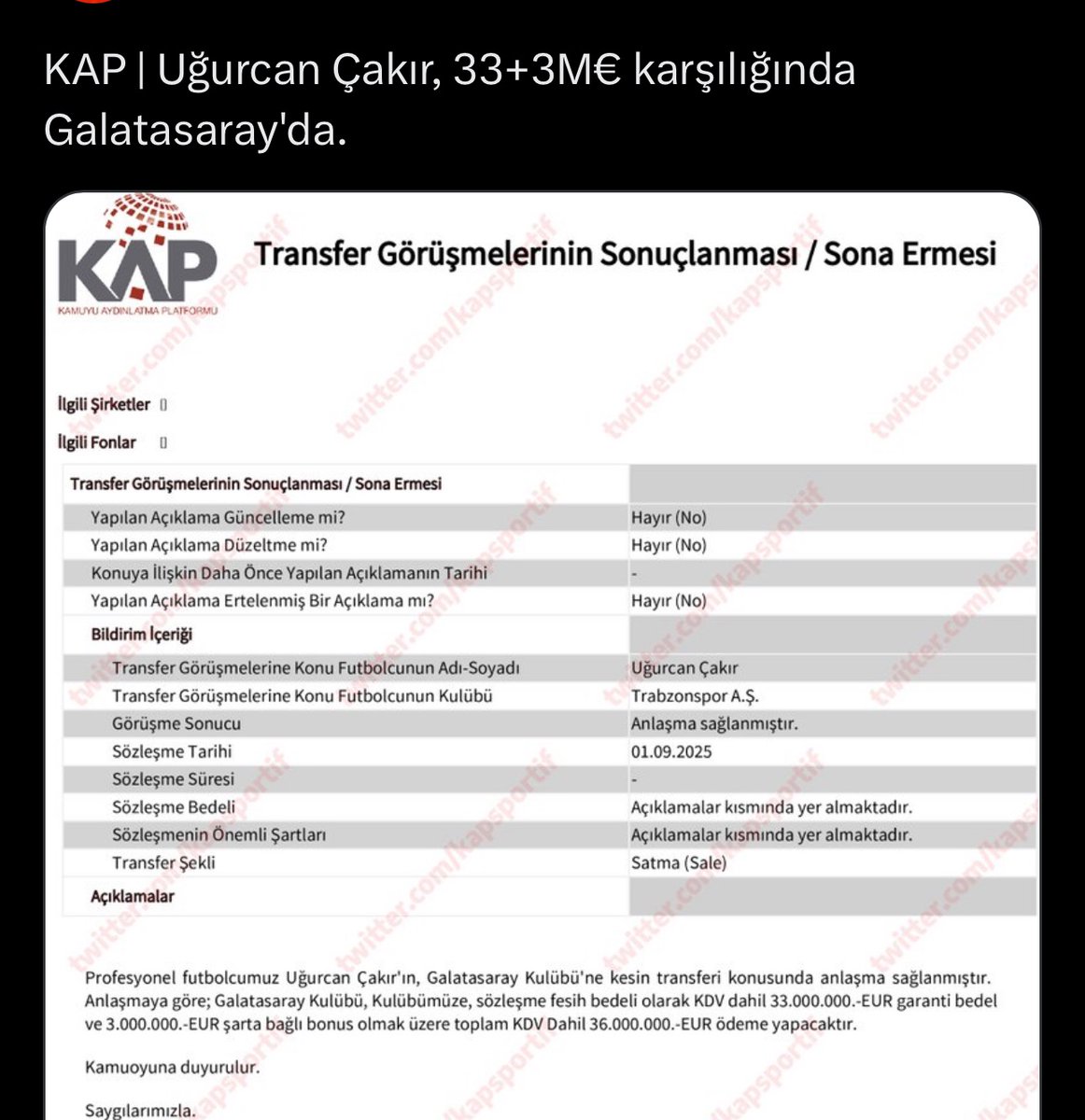 Teşekkürler Dursun Özbek…
Beceriksiz <a href="/abdullahkavukcu/">Abdullah Kavukcu</a> görevlendirdin 3 ay rezil etti sonra da kendin cebinden veriyor gibi 36m paraya Türk kaleci aldık