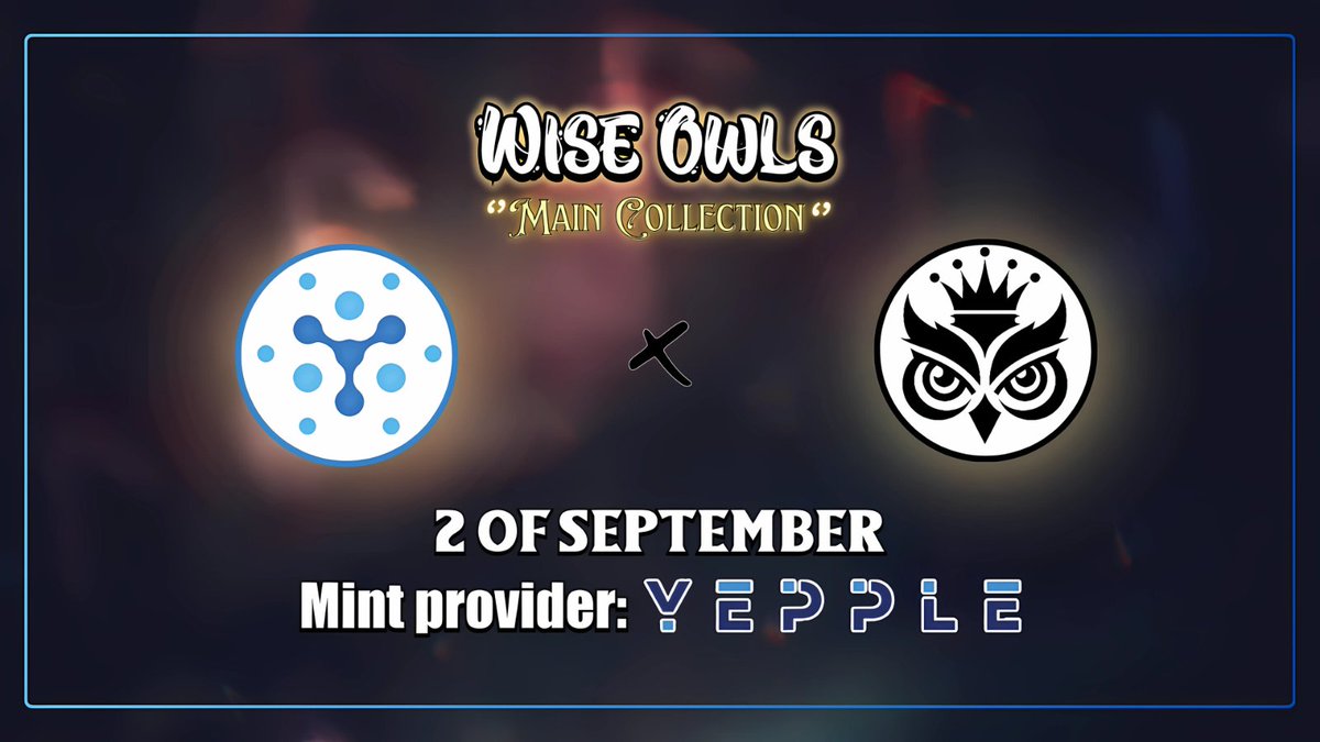 Aesch|CNFT|KWIC|TS (@masteraeschylus) on Twitter photo Are NFTs back? <a href="/WiseOwlsNFT/">Wise Owls 🦉</a>
Here is the official mint link provided by <a href="/YeppleInc/">Yepple | NFT Minting and Custom Development</a>
👉mints.yepple.io/wiseowls👈
🦉Snapshot for Inception NFTs will be taken any time the last 36h before mint. Any new buyers will be manually.
Lets go <a href="/sirsimba55/">sirsimba55</a> <a href="/DamonOehlman/">Spanners (Damon Oehlman)</a> Are NFTs back? <a href="/WiseOwlsNFT/">Wise Owls 🦉</a>
Here is the official mint link provided by <a href="/YeppleInc/">Yepple | NFT Minting and Custom Development</a>
👉mints.yepple.io/wiseowls👈
🦉Snapshot for Inception NFTs will be taken any time the last 36h before mint. Any new buyers will be manually.
Lets go <a href="/sirsimba55/">sirsimba55</a> <a href="/DamonOehlman/">Spanners (Damon Oehlman)</a>