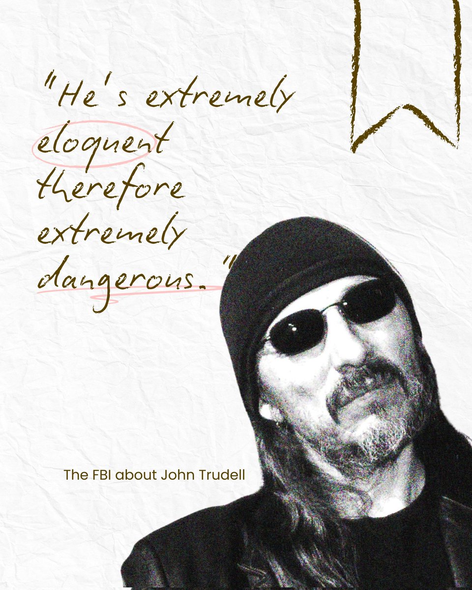 JOHN TRUDELL, THE GREAT LIE OF CIVILISATION AND OUR COLLECTIVE FUTURE

"We are faced with a very dangerous situation in this generation. There are insane people who wish to rule upon this world. They wish to continue to rule the world on violence and repression.

We as the