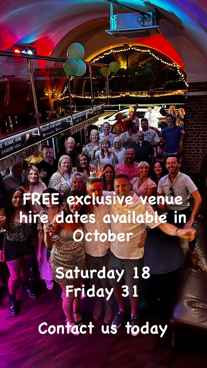 2 dates left in October for exclusive private venue hire