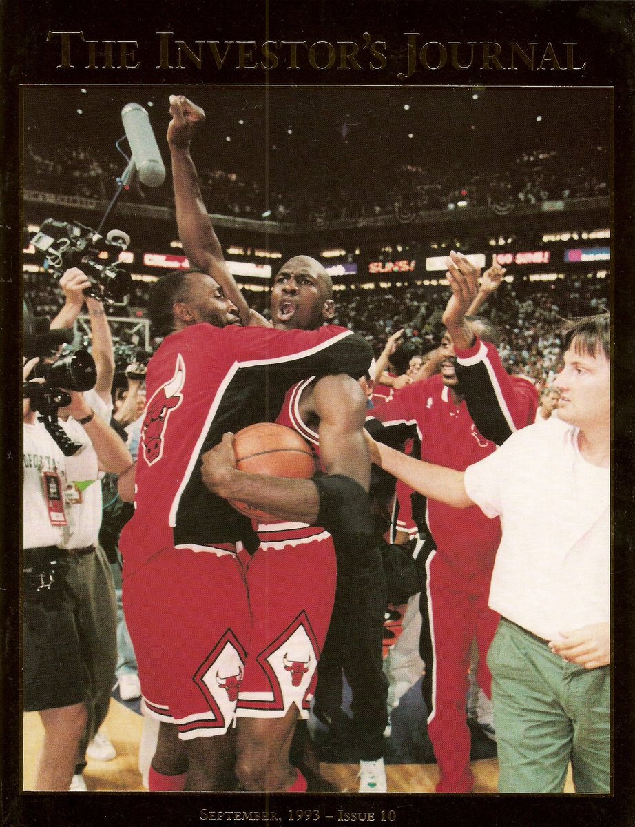 The Investor's Journal
Volume 3 Issue 10 September 1993 (Gold variant)
#Jumpman #AirJordan #MichaelJordan #Jordan #Mj #ChicagoBulls #Chicago #Bulls #NBA #Mj23Covers