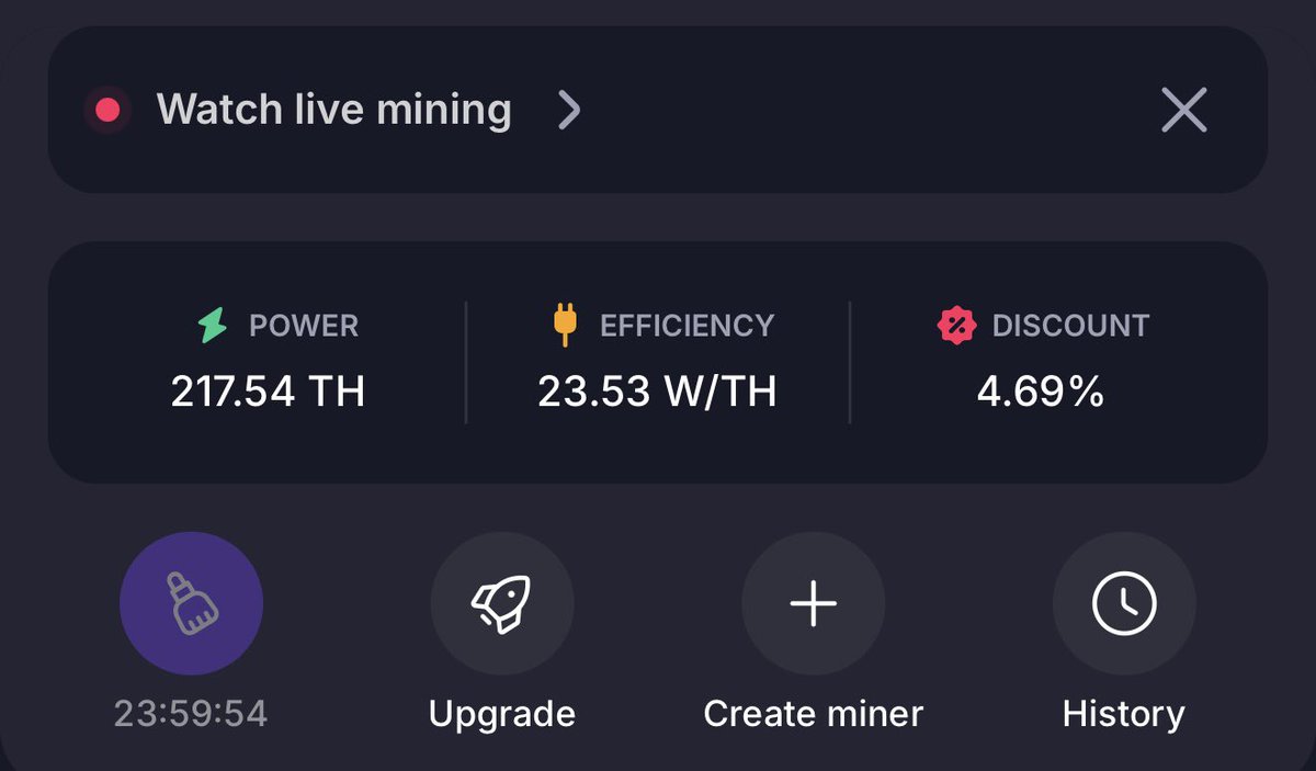 From a humble start to 217.54 TH/s 🚀
Every upgrade counts — slowly but surely stacking power in this mining journey ⚡️

#GoMining #CryptoMining #BTC #MiningJourney #CryptoCommunity