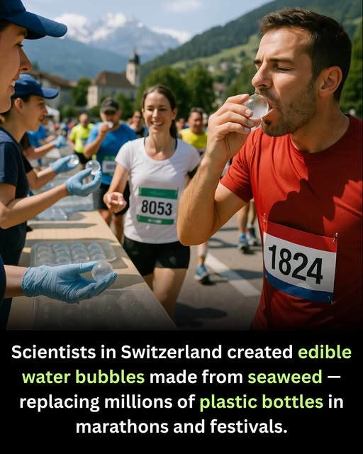 In a groundbreaking step toward sustainable hydration, scientists in Switzerland have developed edible water bubbles made from seaweed extract — offering a deliciously clever alternative to plastic bottles. These biodegradable orbs are filled with clean drinking water and can be