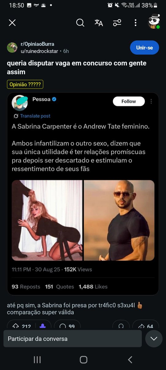 CarlosHMM7's tweet photo. Olha só quem apareceu no feed do Reddit kkkkkkk Pessoa, não se espante as pessoas desse subreddit tem o Qi baixo mesmo https://t.co/tc8FP4zzB5