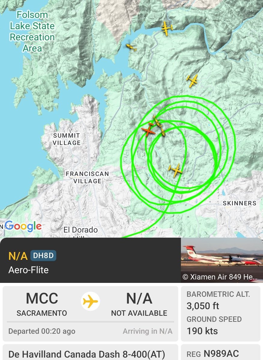 Elias_Funez's tweet photo. Grass Valley Air tanker 89 back at base at the moment from responding to the #ValleyFire just on the other side of Folsom Lake. Already at 35 acres this one has multiple large air tankers already making retardant drops. #theunionnow #fireseason2025 @TheUnion https://t.co/SldtR30oHS