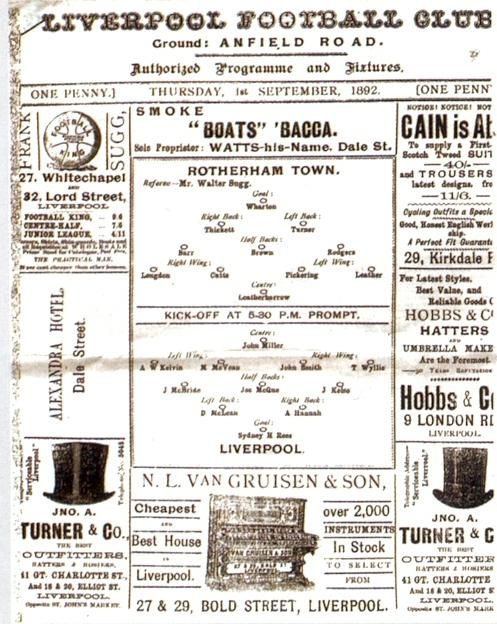 On this Day in 1892..
Liverpool Football Club played their first ever game.
A friendly against Rotherham Town where we won 7-1 at Anfield.
