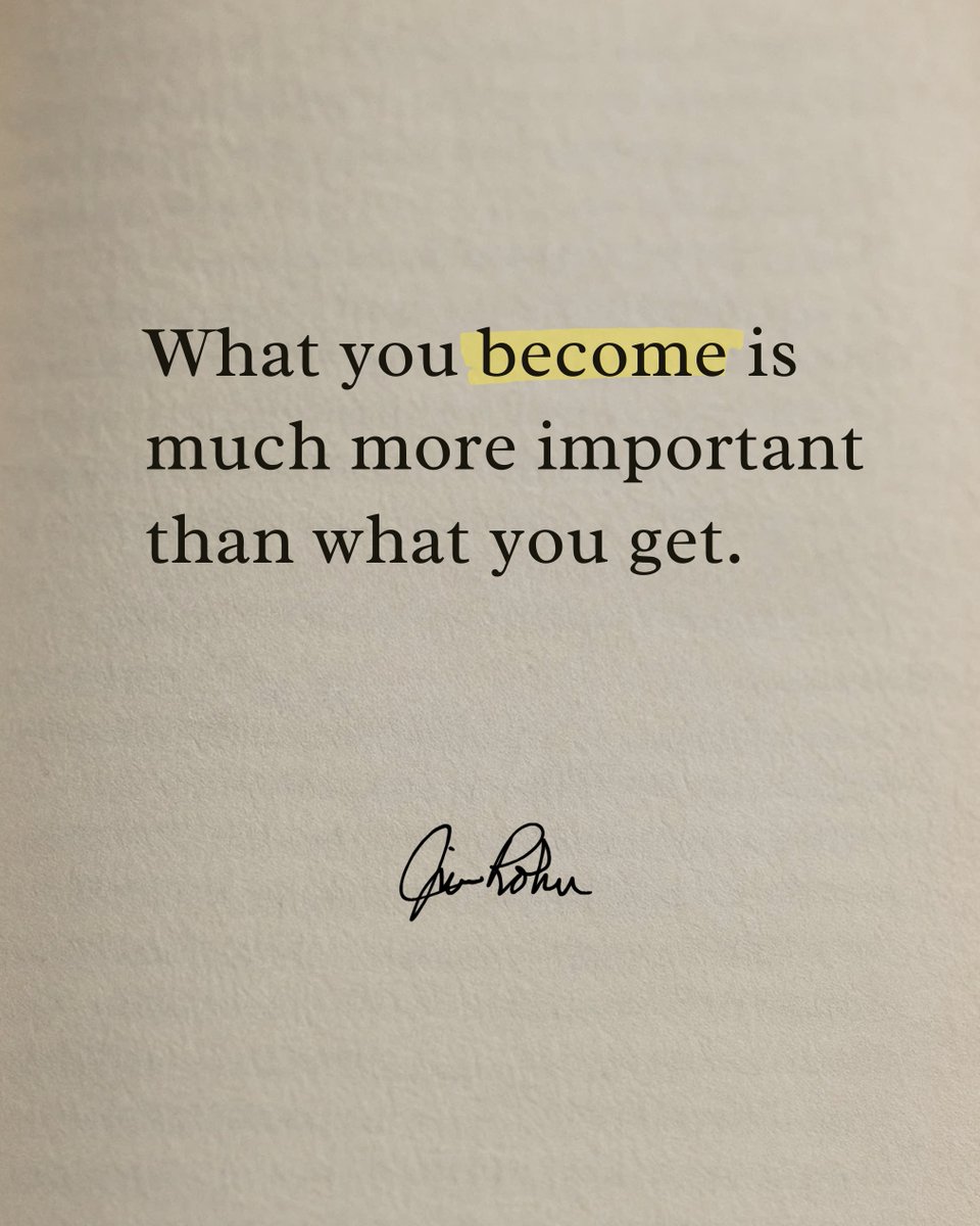 Accolades, money, and notoriety are nice. 
But those aren’t the real measure of success.

As Jim Rohn said, what you become matters far more than what you get.

How would your life change if you measured accomplishment simply by the person you’re becoming?

#JimRohn