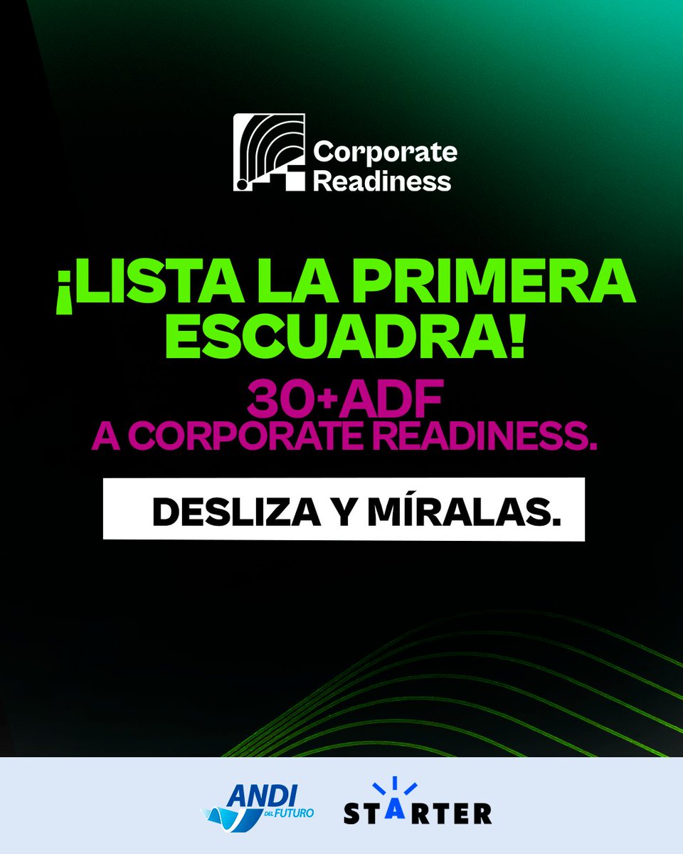 andidelfuturo's tweet photo. ¡Lista la primera escuadra! +30 ADF a Corporate Readiness 💜
💥De pitch a acuerdos.
💥De pilotos a contratos.
💥De conexiones a negocio real.
Hoy celebramos a este combo ADF que ya inicia en la primera cohorte que conecta directo con las grandes ligas. https://t.co/DPUlvAzcxW