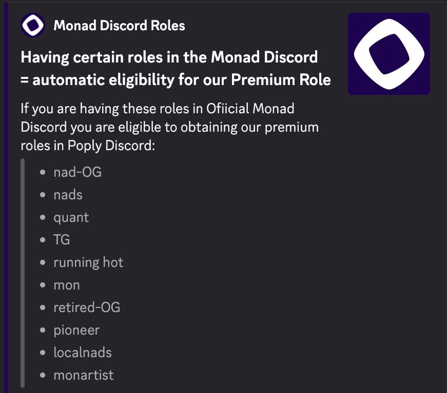 Gmonad kweens! Claim your role in <a href="/poply_xyz/">Poply ✨ | Monad NFT Marketplace</a> now!  🫶🏻